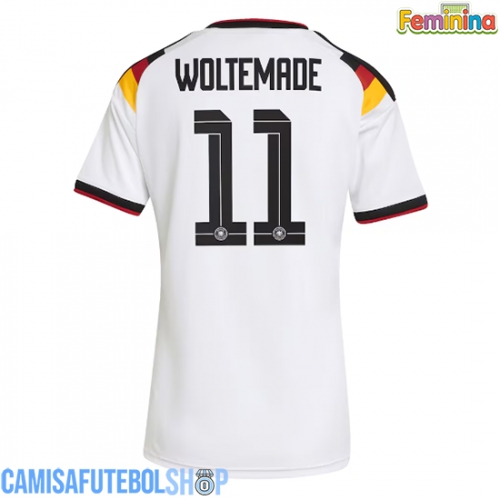 Camisa de time de futebol Alemanha Nick Woltemade #11 Replicas 1º Equipamento Feminina Mundo 2026 Manga Curta